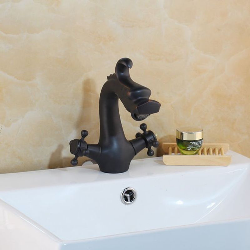 Casa si Gradina - Sanitare - Lavoar baie si accesorii - Baterii sanitare - Baterie chiuveta baie, Blackswan, Tip M265 Dragon, model negru scurt, dimensiune 20 cm - Infinity.ro