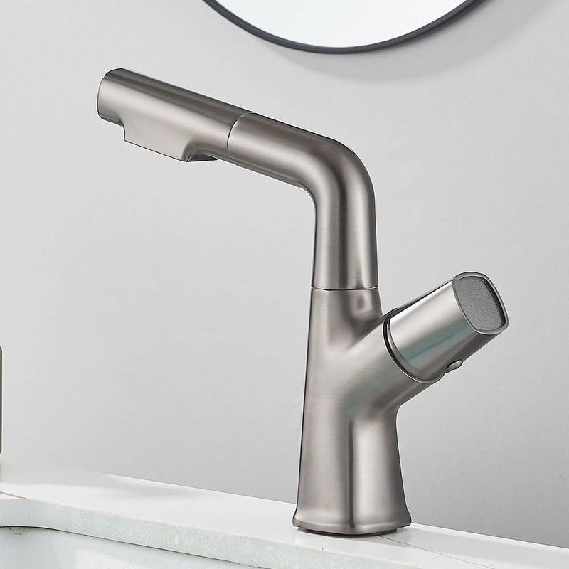 Casa si Gradina - Sanitare - Lavoar baie si accesorii - Baterii sanitare - Baterie chiuveta baie, Blackswan, Tip M351, model gri antracit liftable, cu doua moduri, dimensiune 24 cm - Infinity.ro