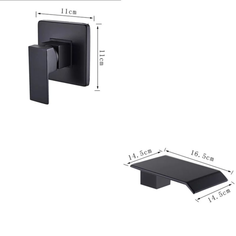 Casa si Gradina - Sanitare - Lavoar baie si accesorii - Baterii sanitare - Baterie chiuveta baie, Blackswan, Tip Cascada M77, model negru mat, dimensiune 16.5 cm - Infinity.ro