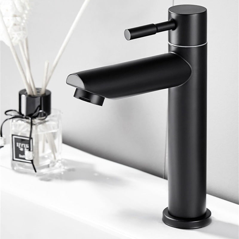 Casa si Gradina - Sanitare - Lavoar baie si accesorii - Baterii sanitare - Baterie chiuveta baie, Blackswan, Tip M301, model negru mat cu montare pe chiuveta, dimensiune 17.3 cm - Infinity.ro
