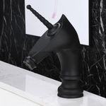 Casa si Gradina - Sanitare - Lavoar baie si accesorii - Baterii sanitare - Baterie chiuveta baie, Blackswan, Tip M284 Unicorn, model negru mat scurt, dimensiune 20 cm - Infinity.ro