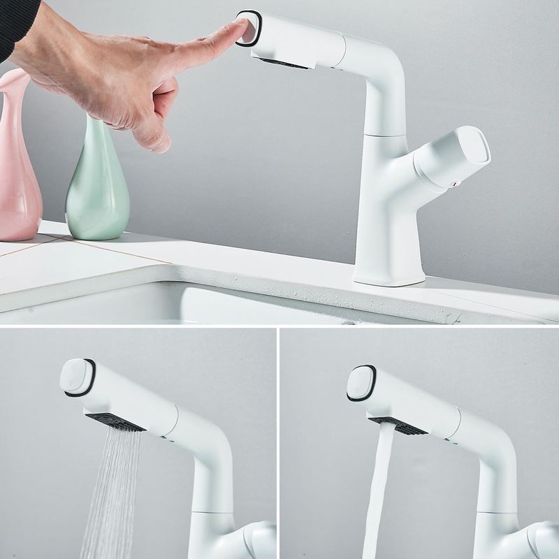 Casa si Gradina - Sanitare - Lavoar baie si accesorii - Baterii sanitare - Baterie chiuveta baie, Blackswan, Tip M350, model alb liftable, cu doua moduri, dimensiune 24 cm - Infinity.ro