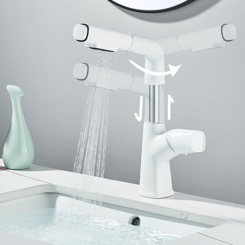 Casa si Gradina - Sanitare - Lavoar baie si accesorii - Baterii sanitare - Baterie chiuveta baie, Blackswan, Tip M350, model alb liftable, cu doua moduri, dimensiune 24 cm - Infinity.ro