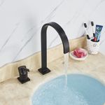 Casa si Gradina - Sanitare - Lavoar baie si accesorii - Baterii sanitare - Baterie chiuveta baie, Blackswan, Tip M50, model negru, dimensiune 35 cm - Infinity.ro