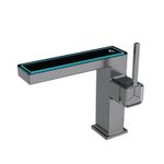 Casa si Gradina - Sanitare - Lavoar baie si accesorii - Baterii sanitare - Baterie chiuveta baie, Blackswan, Tip M344, model gri antracit, cu display digital, dimensiune 20.3 cm - Infinity.ro