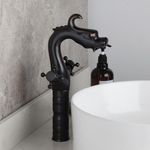 Casa si Gradina - Sanitare - Lavoar baie si accesorii - Baterii sanitare - Baterie chiuveta baie, Blackswan, Tip M269 Dragon, model negru cu montare pe blat, dimensiune 34 cm - Infinity.ro
