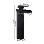 Casa si Gradina - Sanitare - Lavoar baie si accesorii - Baterii sanitare - Baterie chiuveta baie, Blackswan, Tip Cascada M34, model negru mat, dimensiune 32 cm - Infinity.ro