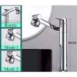 Casa si Gradina - Sanitare - Lavoar baie si accesorii - Baterii sanitare - Baterie chiuveta baie, Blackswan, Tip M333, model inalt crom rotativ, cu 2 moduri si pipa mobila, dimensiune 30 cm - Infinity.ro