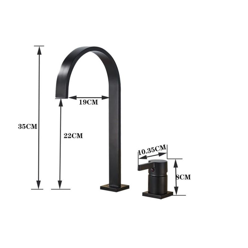 Casa si Gradina - Sanitare - Lavoar baie si accesorii - Baterii sanitare - Baterie chiuveta baie, Blackswan, Tip M50, model negru, dimensiune 35 cm - Infinity.ro