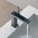 Casa si Gradina - Sanitare - Lavoar baie si accesorii - Baterii sanitare - Baterie chiuveta baie, Blackswan, Tip M344, model gri antracit, cu display digital, dimensiune 20.3 cm - Infinity.ro