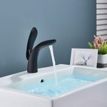 Casa si Gradina - Sanitare - Lavoar baie si accesorii - Baterii sanitare - Baterie chiuveta baie, Blackswan, Tip M89, model negru mat, dimensiune 20 cm - Infinity.ro