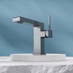 Casa si Gradina - Sanitare - Lavoar baie si accesorii - Baterii sanitare - Baterie chiuveta baie, Blackswan, Tip M344, model gri antracit, cu display digital, dimensiune 20.3 cm - Infinity.ro