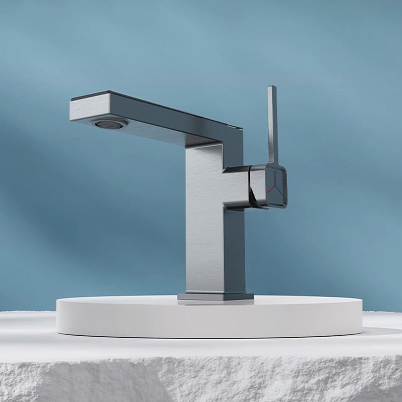 Casa si Gradina - Sanitare - Lavoar baie si accesorii - Baterii sanitare - Baterie chiuveta baie, Blackswan, Tip M344, model gri antracit, cu display digital, dimensiune 20.3 cm - Infinity.ro