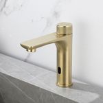 Casa si Gradina - Sanitare - Lavoar baie si accesorii - Baterii sanitare - Baterie chiuveta baie, Blackswan, Tip M339, model auriu mat, cu senzor de pornire, dimensiune 17 cm - Infinity.ro