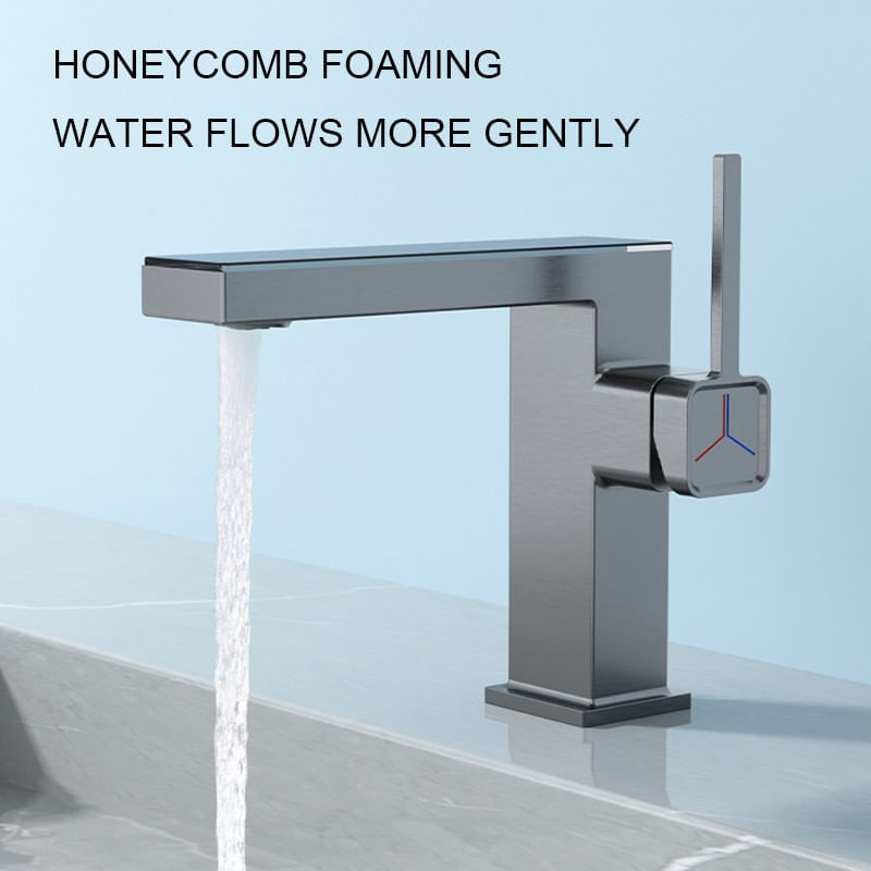 Casa si Gradina - Sanitare - Lavoar baie si accesorii - Baterii sanitare - Baterie chiuveta baie, Blackswan, Tip M344, model gri antracit, cu display digital, dimensiune 20.3 cm - Infinity.ro