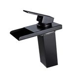 Casa si Gradina - Sanitare - Lavoar baie si accesorii - Baterii sanitare - Baterie chiuveta baie, Blackswan, Tip Cascada M32, model negru mat, dimensiune 17 cm - Infinity.ro