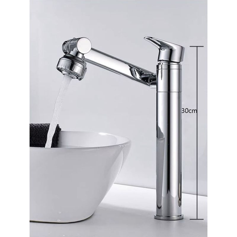 Casa si Gradina - Sanitare - Lavoar baie si accesorii - Baterii sanitare - Baterie chiuveta baie, Blackswan, Tip M333, model inalt crom rotativ, cu 2 moduri si pipa mobila, dimensiune 30 cm - Infinity.ro