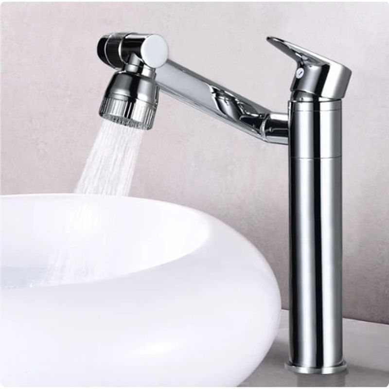 Casa si Gradina - Sanitare - Lavoar baie si accesorii - Baterii sanitare - Baterie chiuveta baie, Blackswan, Tip M333, model inalt crom rotativ, cu 2 moduri si pipa mobila, dimensiune 30 cm - Infinity.ro