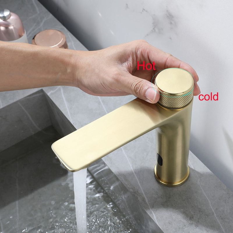 Casa si Gradina - Sanitare - Lavoar baie si accesorii - Baterii sanitare - Baterie chiuveta baie, Blackswan, Tip M339, model auriu mat, cu senzor de pornire, dimensiune 17 cm - Infinity.ro