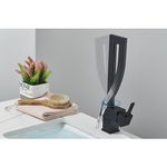 Casa si Gradina - Sanitare - Lavoar baie si accesorii - Baterii sanitare - Baterie chiuveta baie, Blackswan, Tip M296, model negru mat tip cascada, dimensiune 34 cm - Infinity.ro