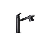 Casa si Gradina - Sanitare - Lavoar baie si accesorii - Baterii sanitare - Baterie chiuveta baie, Blackswan, Tip M330, model scurt negru mat rotativ, cu 2 moduri si pipa mobila, dimensiune 20 cm - Infinity.ro