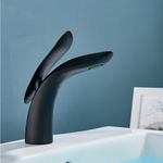Casa si Gradina - Sanitare - Lavoar baie si accesorii - Baterii sanitare - Baterie chiuveta baie, Blackswan, Tip M89, model negru mat, dimensiune 20 cm - Infinity.ro