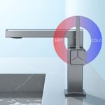 Casa si Gradina - Sanitare - Lavoar baie si accesorii - Baterii sanitare - Baterie chiuveta baie, Blackswan, Tip M344, model gri antracit, cu display digital, dimensiune 20.3 cm - Infinity.ro