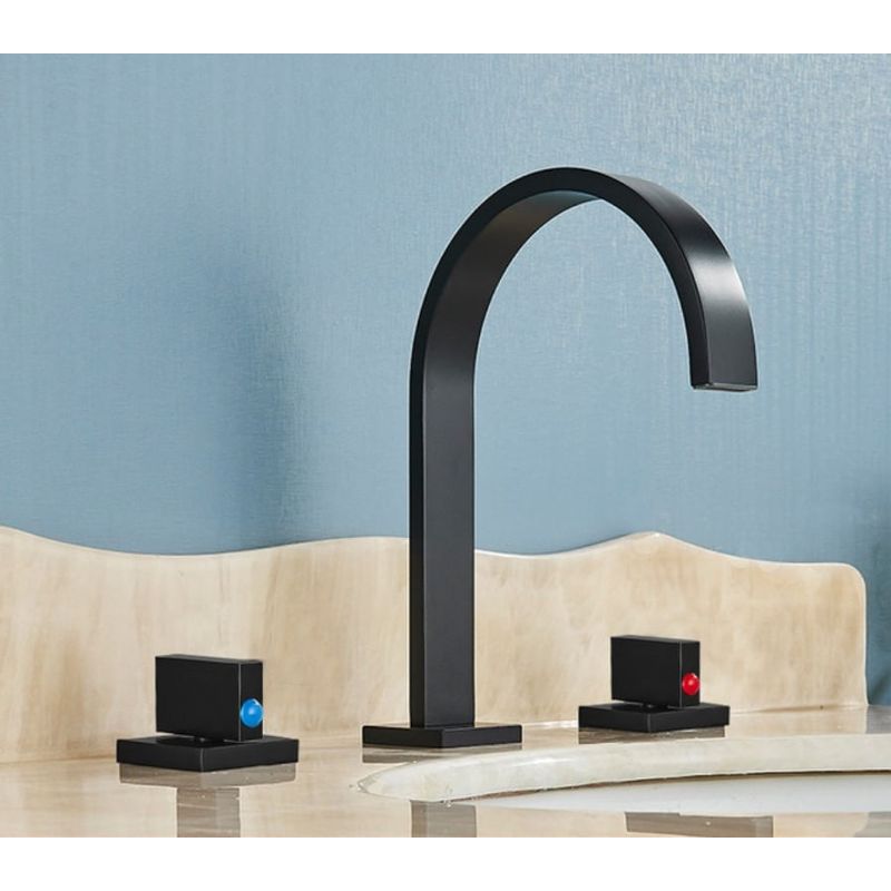 Casa si Gradina - Sanitare - Lavoar baie si accesorii - Baterii sanitare - Baterie chiuveta baie, Blackswan, Tip M58, model negru mat, dimensiune 23.5 cm - Infinity.ro