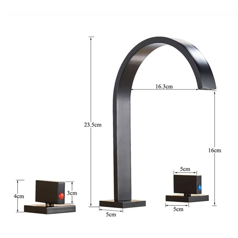 Casa si Gradina - Sanitare - Lavoar baie si accesorii - Baterii sanitare - Baterie chiuveta baie, Blackswan, Tip M58, model negru mat, dimensiune 23.5 cm - Infinity.ro