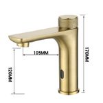 Casa si Gradina - Sanitare - Lavoar baie si accesorii - Baterii sanitare - Baterie chiuveta baie, Blackswan, Tip M339, model auriu mat, cu senzor de pornire, dimensiune 17 cm - Infinity.ro