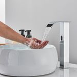 Casa si Gradina - Sanitare - Lavoar baie si accesorii - Baterii sanitare - Baterie chiuveta baie, Blackswan, Tip M186, model crom inalt cu pipa tip cascada si senzor, dimensiune 30.5 cm - Infinity.ro