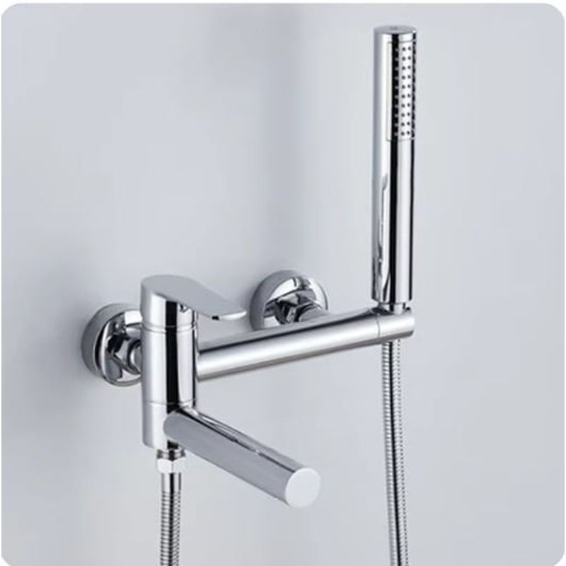 Casa si Gradina - Sanitare - Lavoar baie si accesorii - Baterii sanitare - Baterie cada, Blackswan, Tip M99, model crom lucios, cu pipa mobila, dimensiune 19.5 cm - Infinity.ro