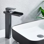 Casa si Gradina - Sanitare - Lavoar baie si accesorii - Baterii sanitare - Baterie chiuveta baie, Blackswan, Tip Cascada M34, model negru mat, dimensiune 32 cm - Infinity.ro