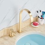 Casa si Gradina - Sanitare - Lavoar baie si accesorii - Baterii sanitare - Baterie chiuveta baie, Blackswan, Tip M51, model auriu, dimensiune 35 cm - Infinity.ro