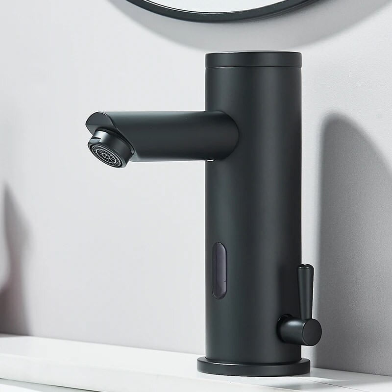 Casa si Gradina - Sanitare - Lavoar baie si accesorii - Baterii sanitare - Baterie chiuveta baie, Blackswan, Tip M353, model negru mat cu senzor, dimensiune 18 cm - Infinity.ro