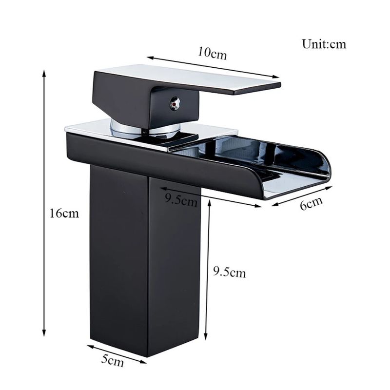 Casa si Gradina - Sanitare - Lavoar baie si accesorii - Baterii sanitare - Baterie chiuveta baie, Blackswan, Tip Cascada M32, model negru mat, dimensiune 17 cm - Infinity.ro