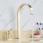 Casa si Gradina - Sanitare - Lavoar baie si accesorii - Baterii sanitare - Baterie chiuveta baie, Blackswan, Tip M51, model auriu, dimensiune 35 cm - Infinity.ro