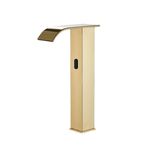 Casa si Gradina - Sanitare - Lavoar baie si accesorii - Baterii sanitare - Baterie chiuveta baie, Blackswan, Tip M304, model auriu inalt cu pipa tip cascada si senzor, dimensiune 31 cm - Infinity.ro