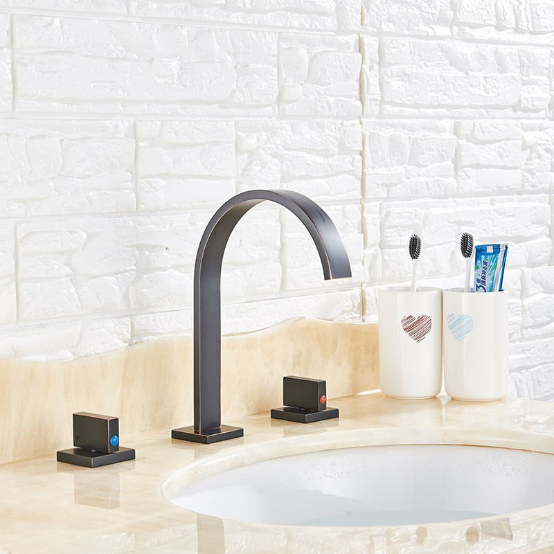 Casa si Gradina - Sanitare - Lavoar baie si accesorii - Baterii sanitare - Baterie chiuveta baie, Blackswan, Tip M59, model negru antichizat, dimensiune 24.5 cm - Infinity.ro