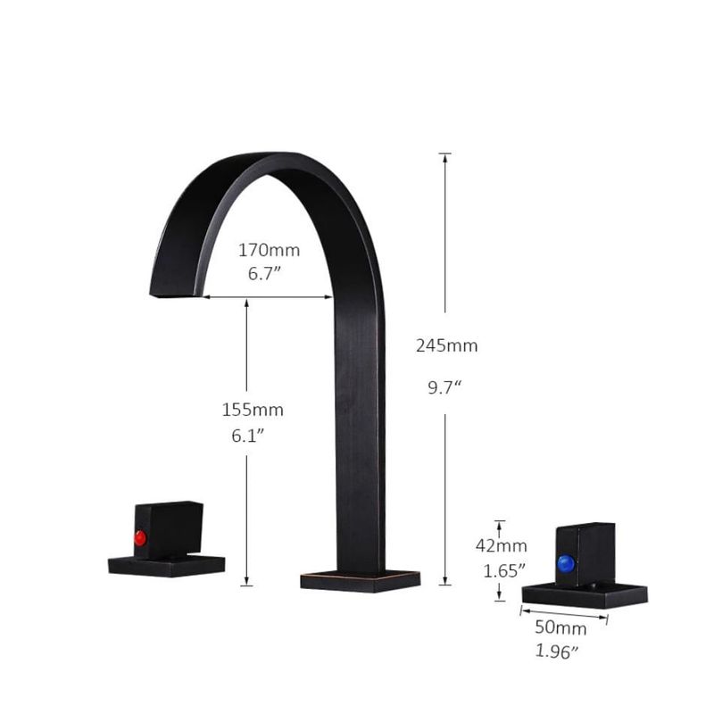 Casa si Gradina - Sanitare - Lavoar baie si accesorii - Baterii sanitare - Baterie chiuveta baie, Blackswan, Tip M59, model negru antichizat, dimensiune 24.5 cm - Infinity.ro