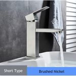 Casa si Gradina - Sanitare - Lavoar baie si accesorii - Baterii sanitare - Baterie chiuveta baie, Blackswan, Tip M307, model nichel scurt, dimensiune 18.5 cm - Infinity.ro
