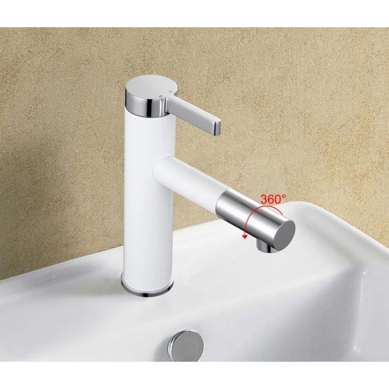 Casa si Gradina - Sanitare - Lavoar baie si accesorii - Baterii sanitare - Baterie chiuveta baie, Blackswan, Tip M76, model alb/ crom, dimensiune 19.5 cm - Infinity.ro
