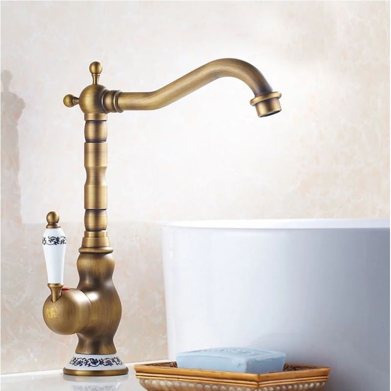 Casa si Gradina - Sanitare - Lavoar baie si accesorii - Baterii sanitare - Baterie chiuveta baie, Blackswan, Tip M40, model bronz antichizat, dimensiune 31 cm - Infinity.ro