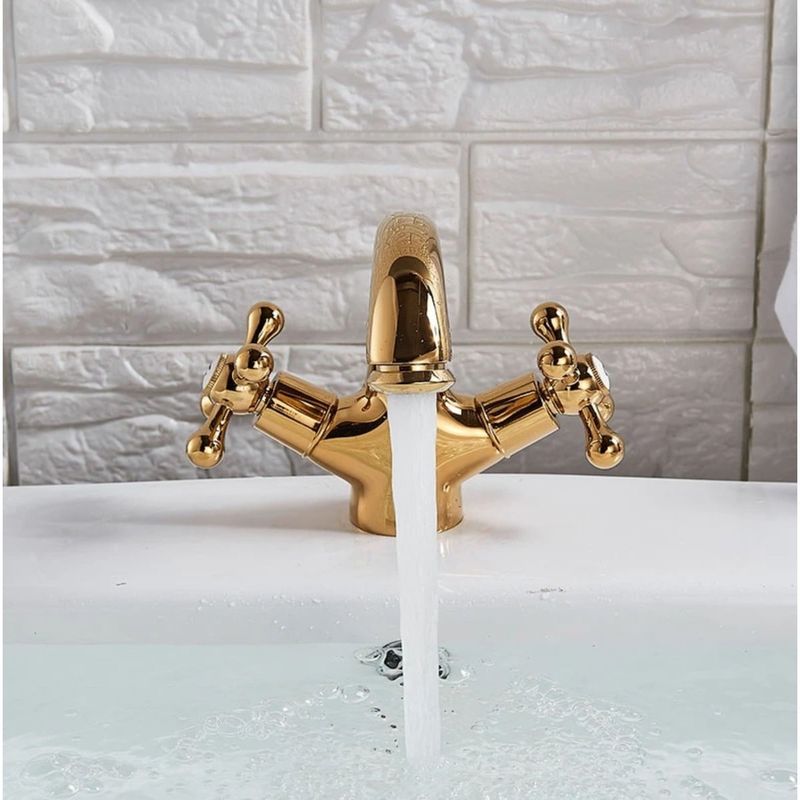Casa si Gradina - Sanitare - Lavoar baie si accesorii - Baterii sanitare - Baterie chiuveta baie, Blackswan, Tip M294, model auriu lucios, dimensiune 14 cm - Infinity.ro