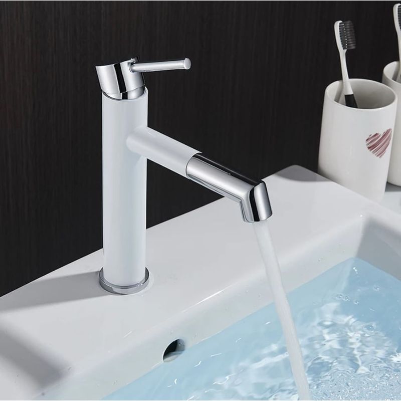 Casa si Gradina - Sanitare - Lavoar baie si accesorii - Baterii sanitare - Baterie chiuveta baie, Blackswan, Tip M76, model alb/ crom, dimensiune 19.5 cm - Infinity.ro