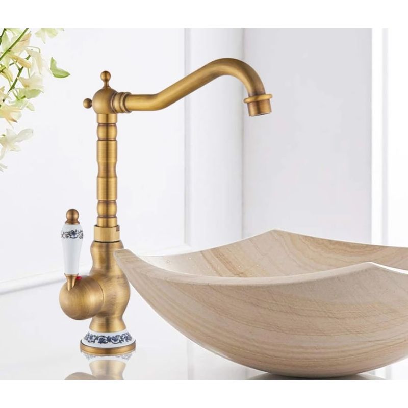 Casa si Gradina - Sanitare - Lavoar baie si accesorii - Baterii sanitare - Baterie chiuveta baie, Blackswan, Tip M40, model bronz antichizat, dimensiune 31 cm - Infinity.ro
