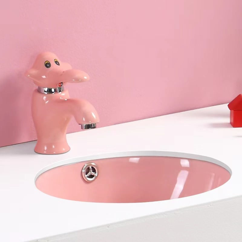 Casa si Gradina - Sanitare - Lavoar baie si accesorii - Baterii sanitare - Baterie chiuveta baie, Blackswan, Tip M288 Elefant, model roz, dimensiune 16 cm - Infinity.ro
