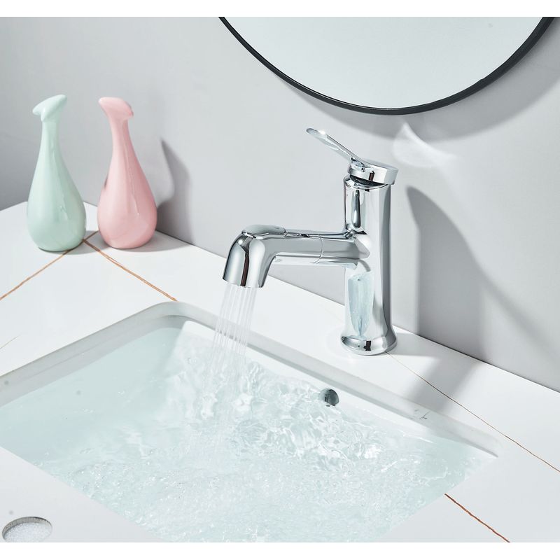 Casa si Gradina - Sanitare - Lavoar baie si accesorii - Baterii sanitare - Baterie chiuveta baie, Blackswan, Tip M352, model crom cu dus extractabil, cu doua moduri, dimensiune 17.5 cm - Infinity.ro