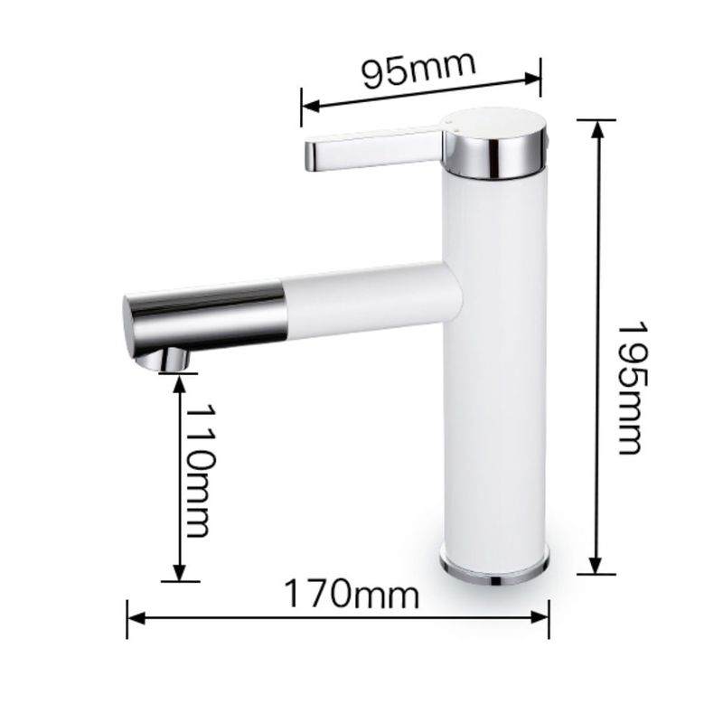 Casa si Gradina - Sanitare - Lavoar baie si accesorii - Baterii sanitare - Baterie chiuveta baie, Blackswan, Tip M76, model alb/ crom, dimensiune 19.5 cm - Infinity.ro