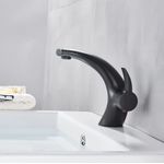 Casa si Gradina - Sanitare - Lavoar baie si accesorii - Baterii sanitare - Baterie chiuveta baie, Blackswan, Tip M54, model negru mat, dimensiune 17.5 cm - Infinity.ro